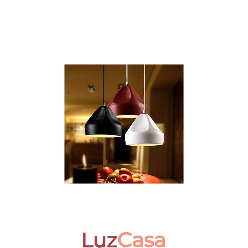 Luminária pendente de metal com pintura estilo retrô vintage mini