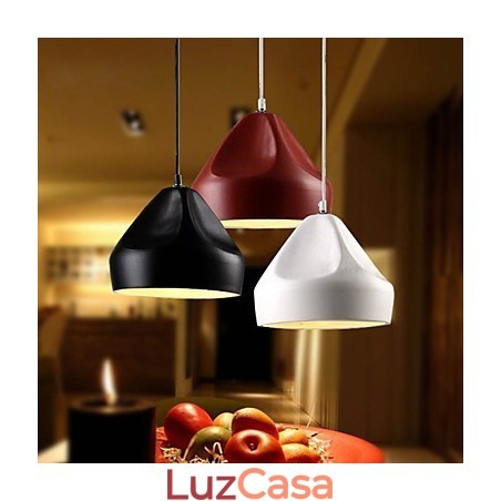 Luminária pendente de metal com pintura estilo retrô vintage mini Luminária pendente de metal com pintura estilo retrô vintage mini