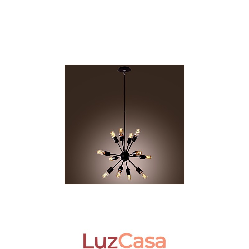 Lustre de ferro de vanguarda com 12 luzes