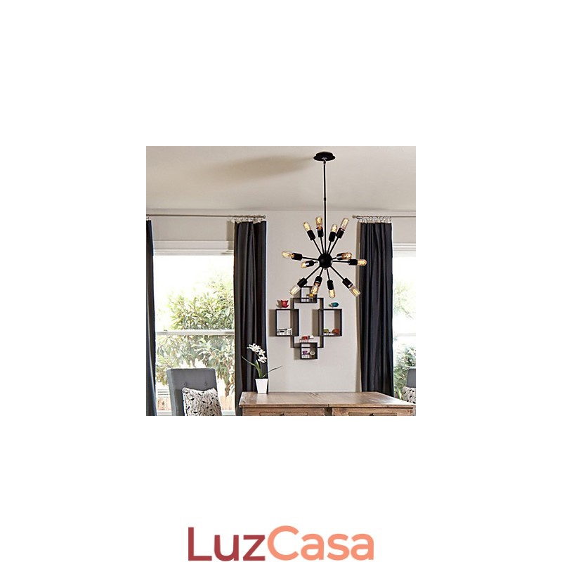Lustre de ferro de vanguarda com 12 luzes