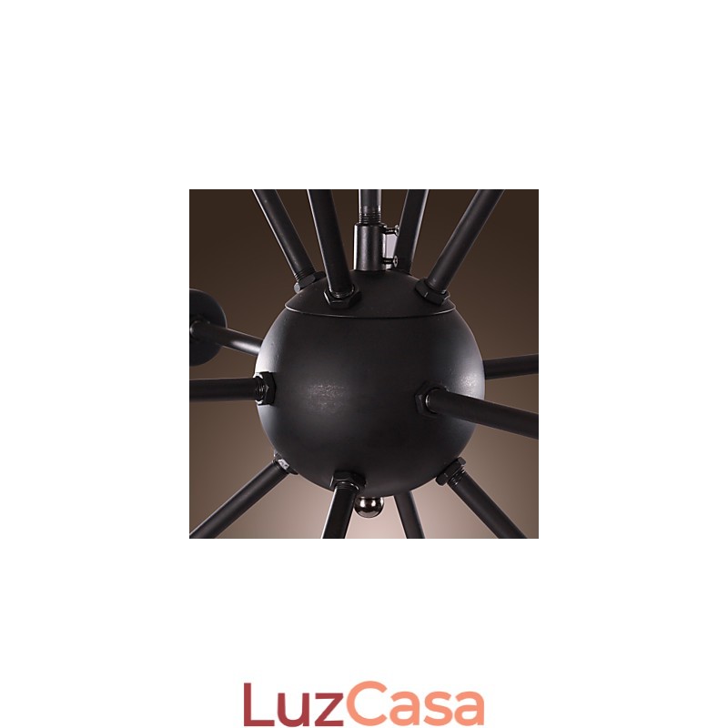 Lustre de ferro de vanguarda com 12 luzes
