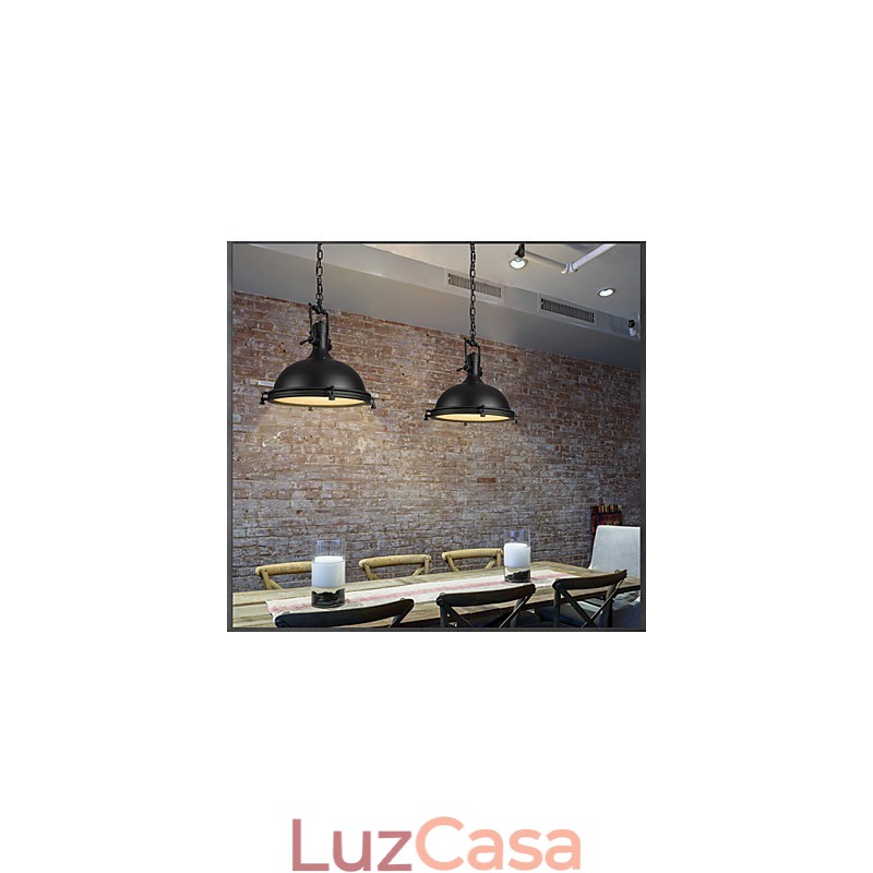 Luminária pendente industrial única, estilo loft, luminária pendente de metal vintage