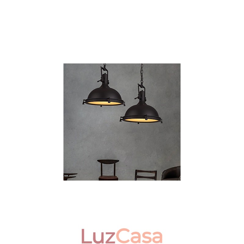Luminária pendente industrial única, estilo loft, luminária pendente de metal vintage