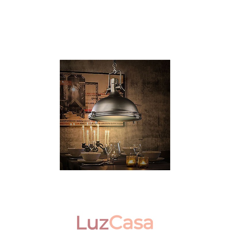 Luminária pendente industrial única, estilo loft, luminária pendente de metal vintage
