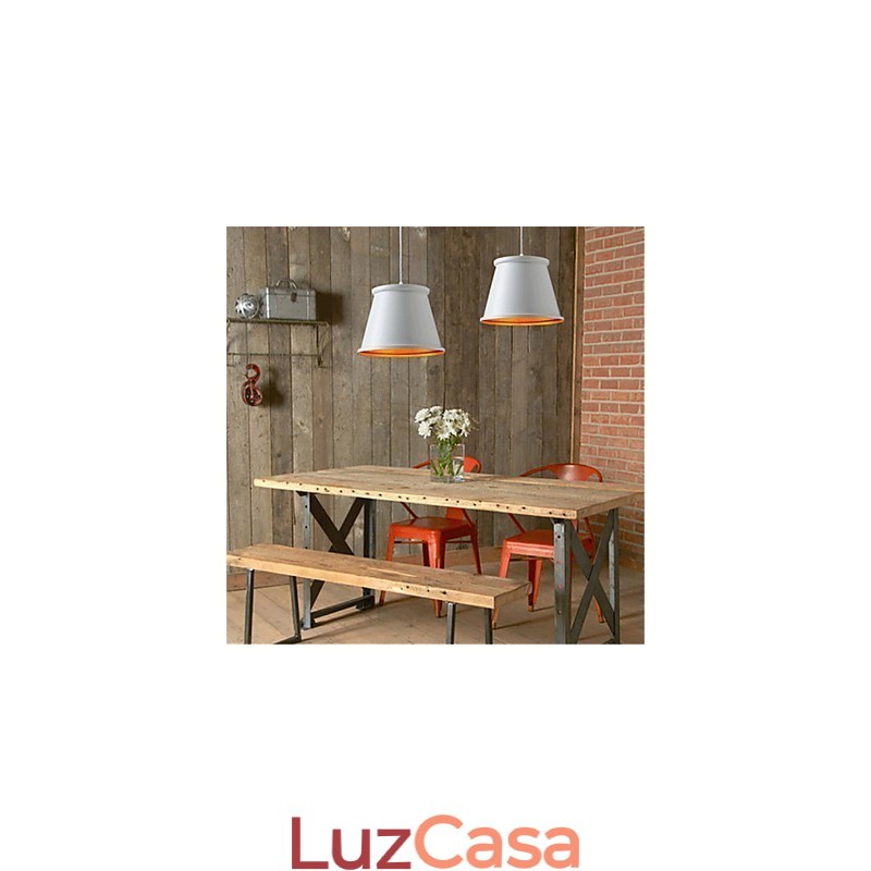 Luminária pendente de metal com pintura estilo vintage clássico rústico lodge mini