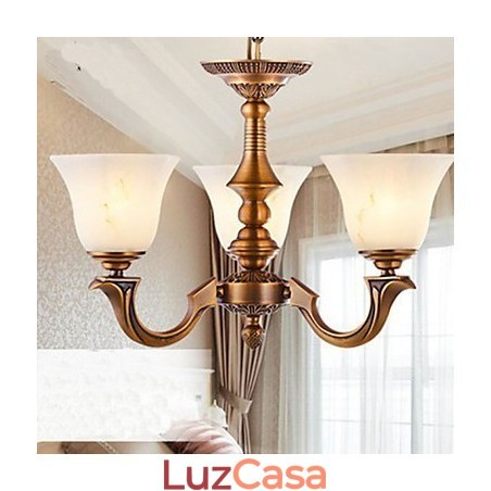 Lustre estilo europeu Luminária de cobre completo Luminárias de mármore Lustre estilo europeu Luminária de cobre completo Luminárias de mármore