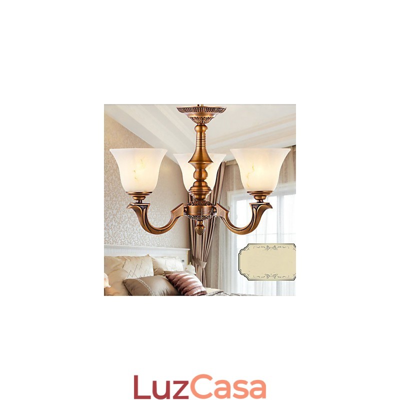 Lustre estilo europeu Luminária de cobre completo Luminárias de mármore