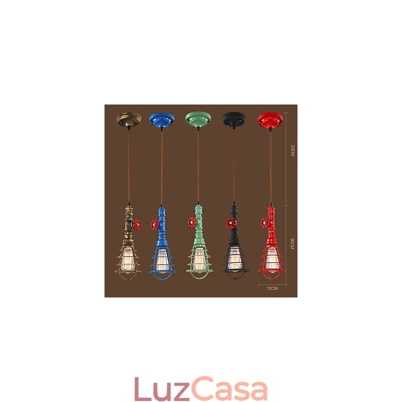 E26 Vintage Pendant Light Waterpipe Design Luzes