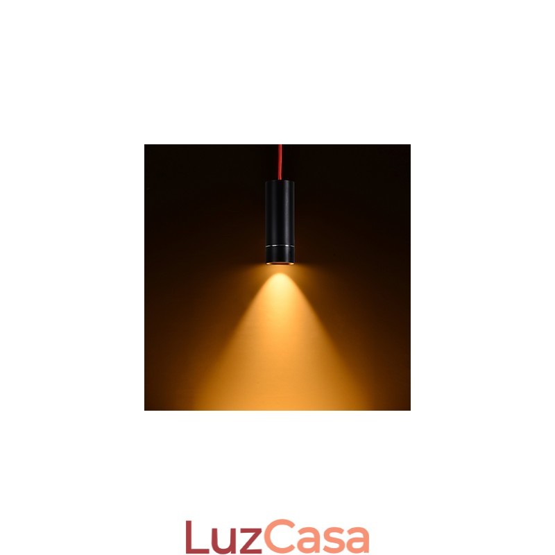 1 Mini Luminária Pendente Preto Anodizado com Alumínio