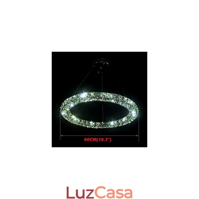 Luminária pendente de cristal moderna, única, D40CM, três lados, K9, cristal, luzes de teto internas, luminárias