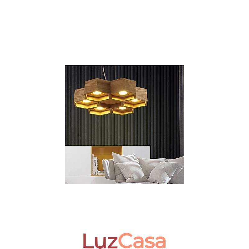 Luzes Pendentes Country Madeira Bambu