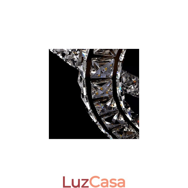 Luminária pendente de cristal moderna, única, D40CM, três lados, K9, cristal, luzes de teto internas, luminárias