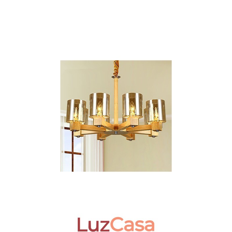 Luzes Pendentes Country Madeira Bambu