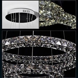 Luminária pendente de cristal moderna, única, D40CM, três lados, K9, cristal, luzes de teto internas, luminárias