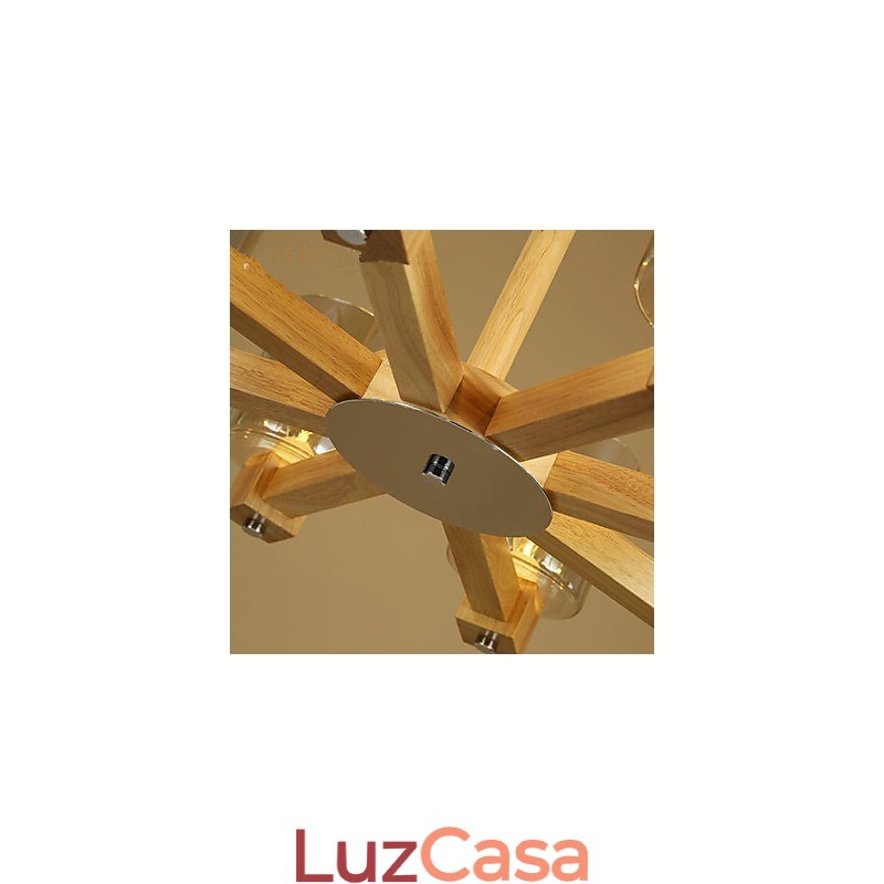 Luzes Pendentes Country Madeira Bambu