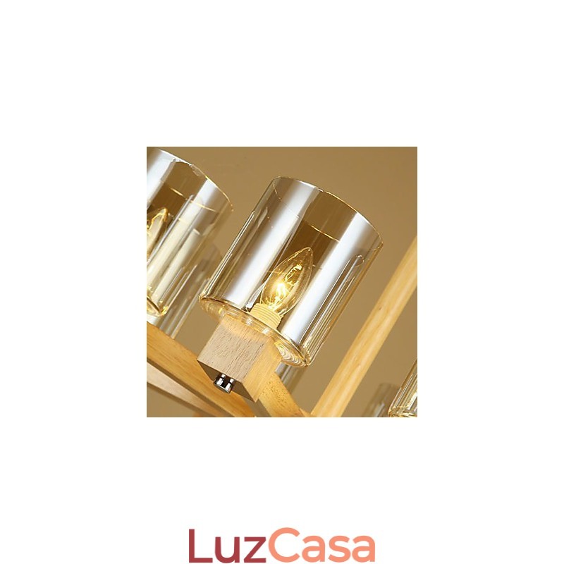 Luzes Pendentes Country Madeira Bambu