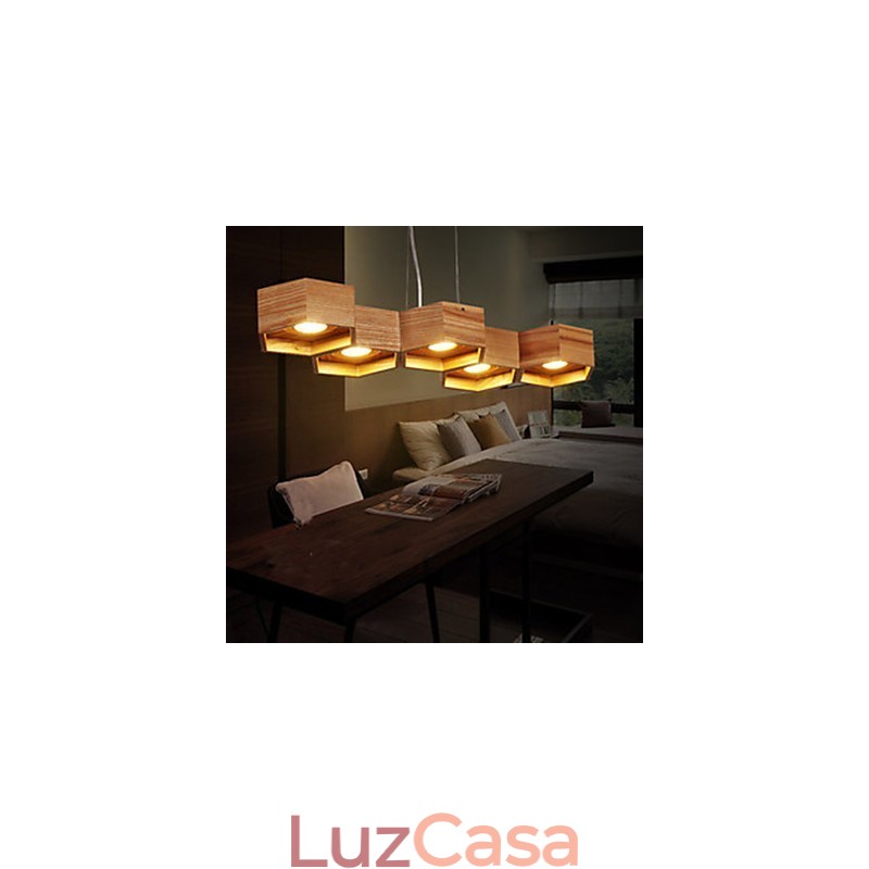 Luzes Pendentes Country Madeira Bambu