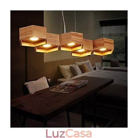 Luzes Pendentes Country Madeira Bambu Luzes Pendentes Country Madeira Bambu