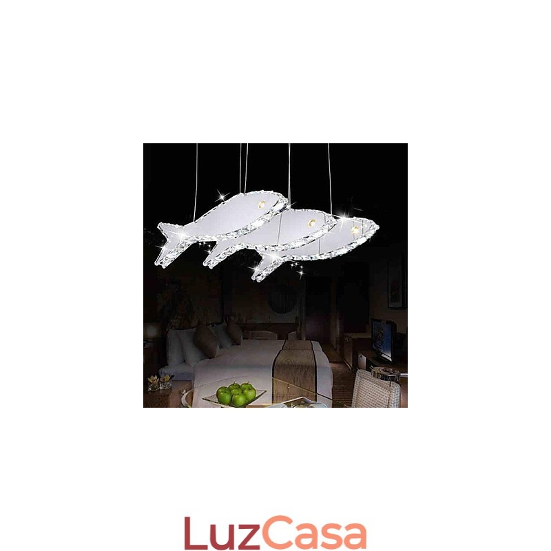 Luminária pendente de metal cristal contemporânea moderna