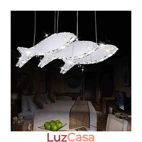 Luminária pendente de metal cristal contemporânea moderna Luminária pendente de metal cristal contemporânea moderna