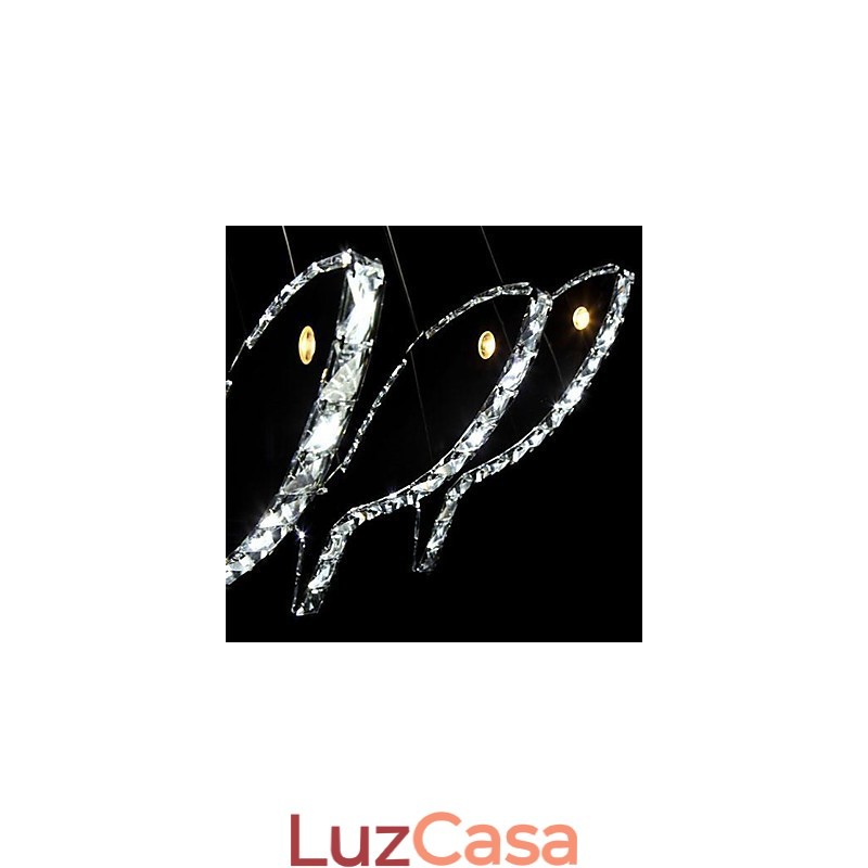 Luminária pendente de metal cristal contemporânea moderna