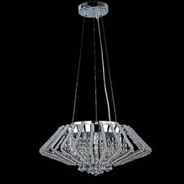 Luminária pendente de cristal em aço inoxidável em formato de diamante com 9 luzes