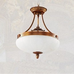 Luminária de mármore europeia Lustre de cobre Luzes