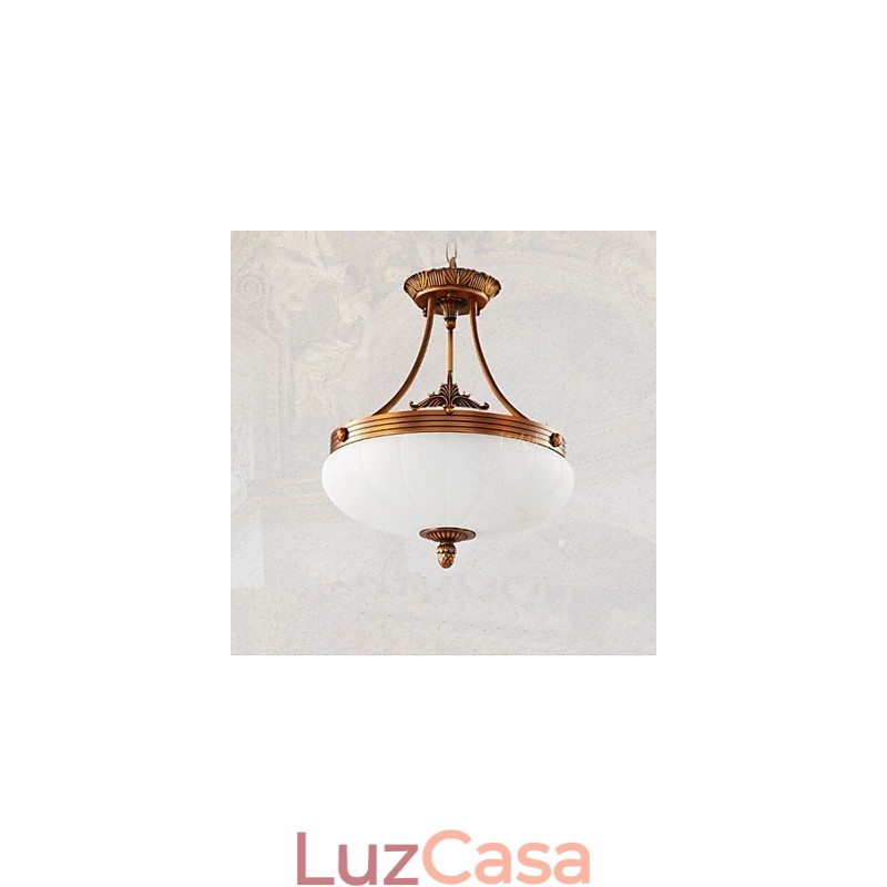 Luminária de mármore europeia Lustre de cobre Luzes