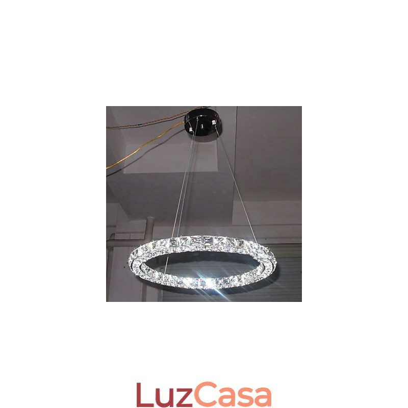 Luminária pendente de cristal moderna, única, D40CM, três lados, K9, cristal, luzes de teto internas, luminárias