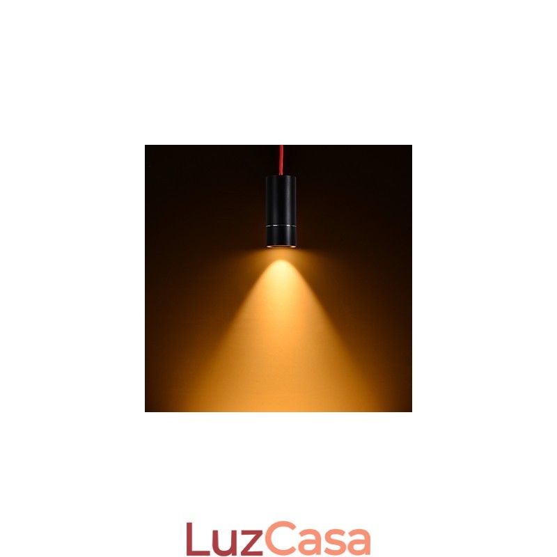 1 Mini Luminária Pendente Preto Anodizado com Alumínio