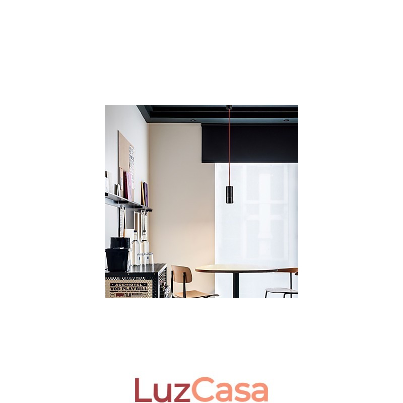 1 Mini Luminária Pendente Preto Anodizado com Alumínio