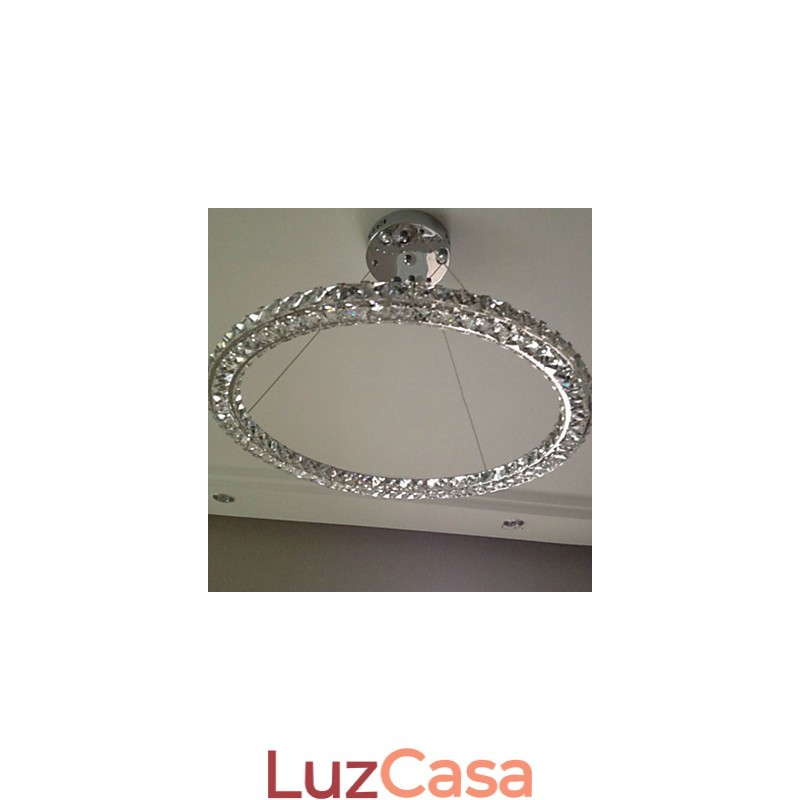 Luminária pendente de cristal moderna, única, D40CM, três lados, K9, cristal, luzes de teto internas, luminárias