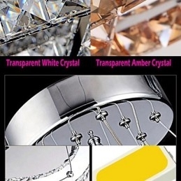 Luminária pendente Lustre de iluminação transparente OU âmbar K9 Cristal Duplo Coração em forma de Lâmpadas de teto Luzes