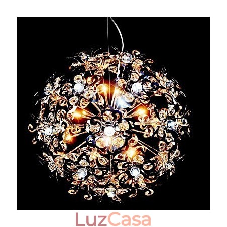 Luminária pendente moderna contemporânea em cristal cromado Luminária pendente moderna contemporânea em cristal cromado