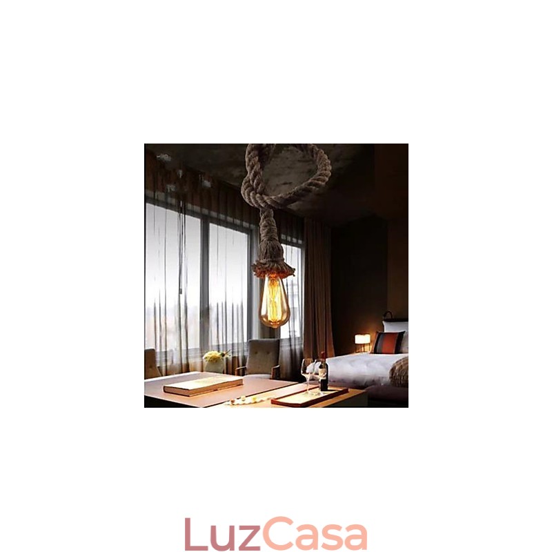 Lustre criativo de corda de cânhamo