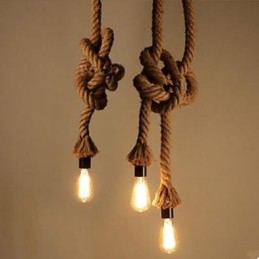 Lustre criativo de corda de cânhamo