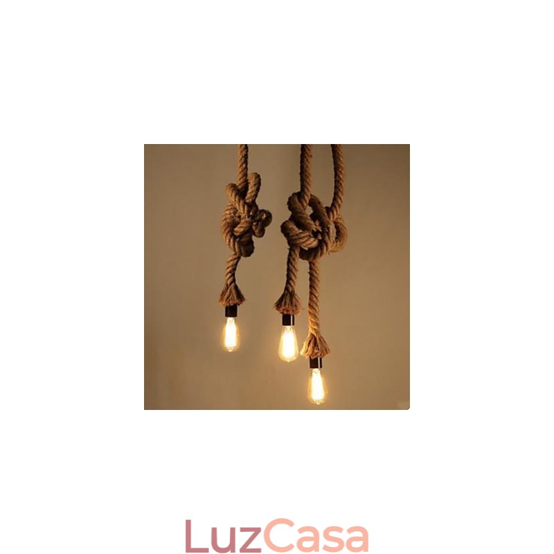 Lustre criativo de corda de cânhamo