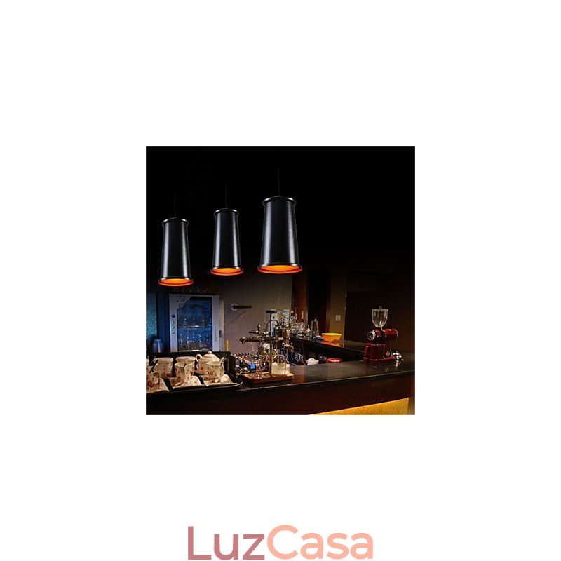 Luminária pendente de metal com pintura estilo vintage clássico rústico e mini