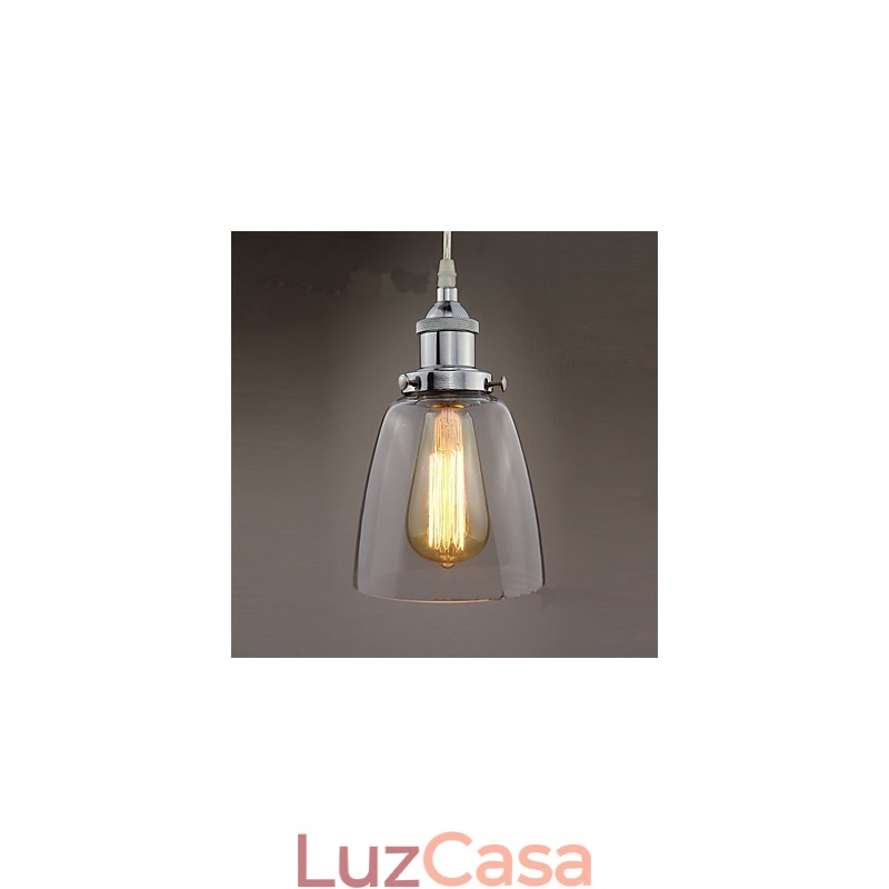 Moderno vidro cromado vintage industrial retro encaixe edison pingente luz café varanda luz