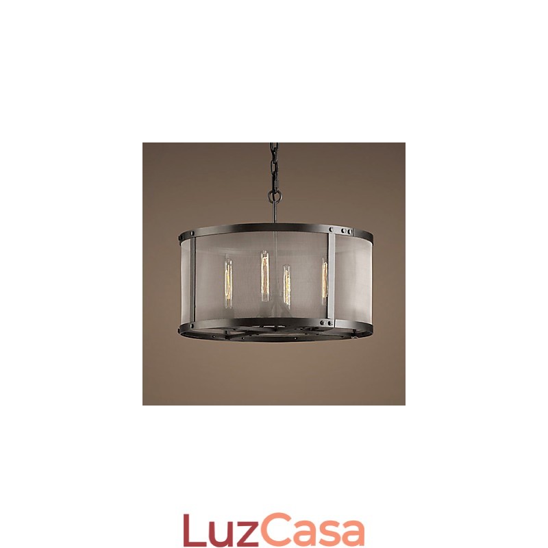 Luminária pendente de 4 luzes com cúpula transparente