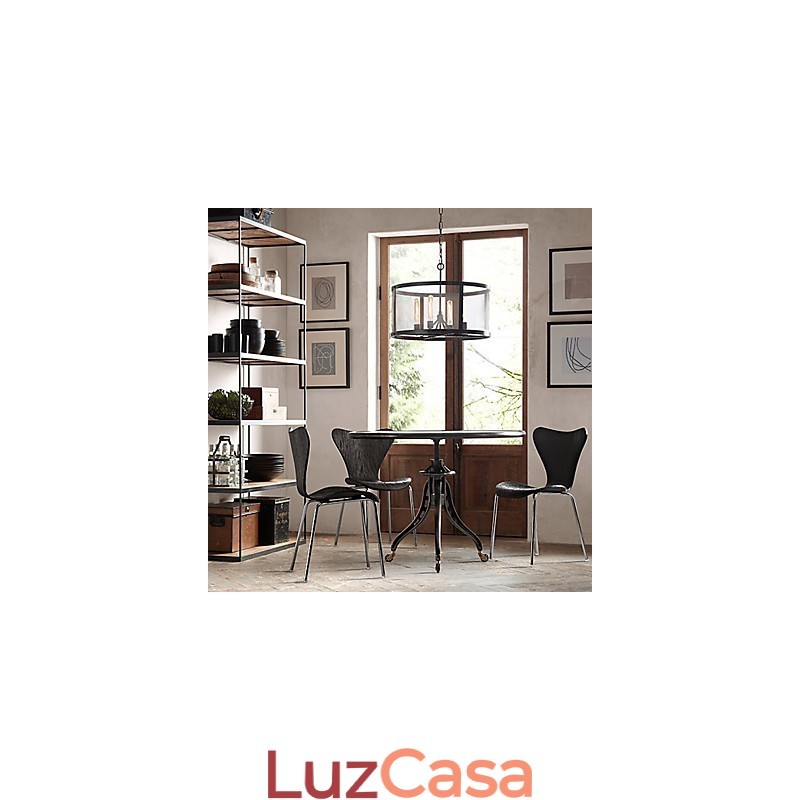 Luminária pendente de 4 luzes com cúpula transparente