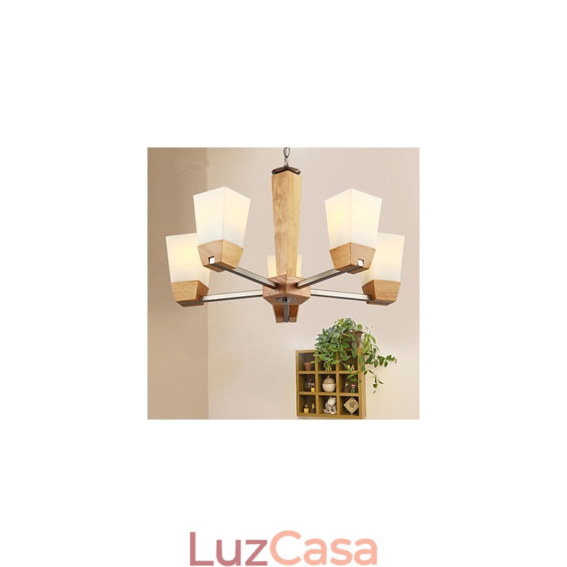 Luzes Pendentes Country Madeira Bambu