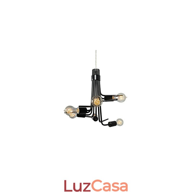 Pendente de 6 luzes característico moderno estilo norte-americano em preto