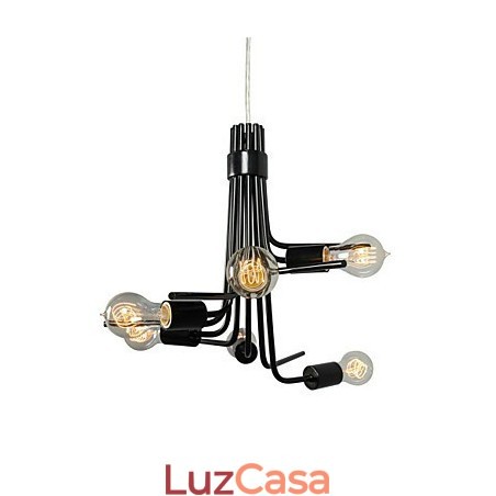 Pendente de 6 luzes característico moderno estilo norte-americano em preto Pendente de 6 luzes característico moderno estilo norte-americano em preto