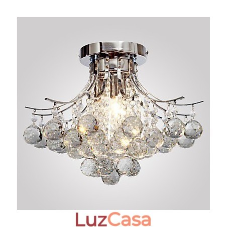 Lustre Moderno Cristal 3 Luzes