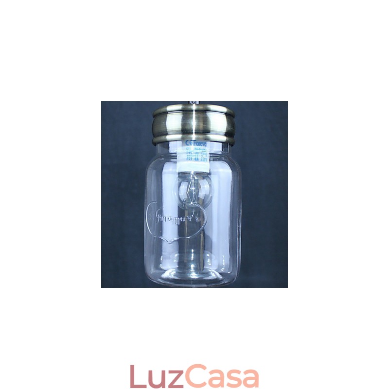 Luz pendente de vidro galvanizado country Garagem