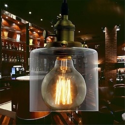 Vidro latão retro vintage industrial ART café garagem pingente luz