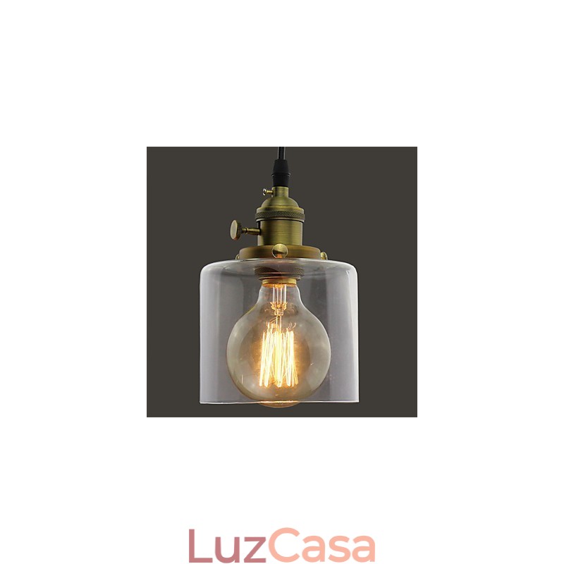 Vidro latão retro vintage industrial ART café garagem pingente luz
