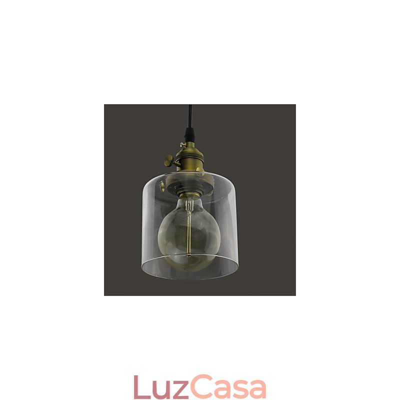 Vidro latão retro vintage industrial ART café garagem pingente luz