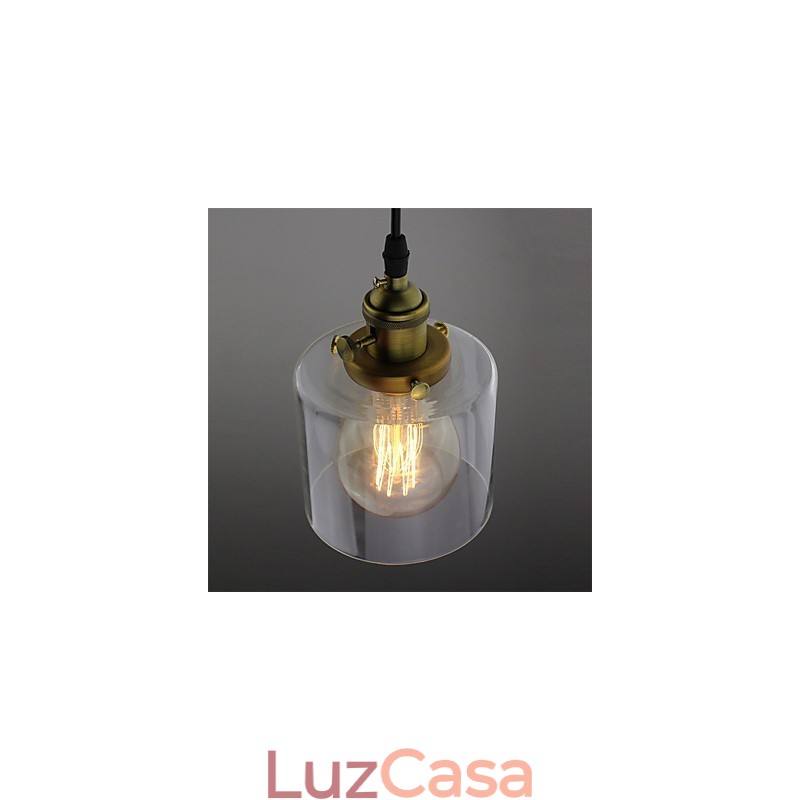 Vidro latão retro vintage industrial ART café garagem pingente luz